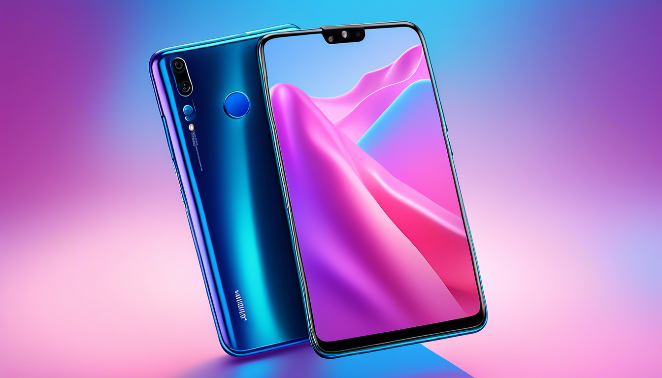 Изображение крупным планом потрясающего дисплея Huawei nova Y91, подсвеченного яркими цветами, демонстрирующее эффектные обои, подчеркивающие возможности телефона по обеспечению насыщенных изображений и графики.